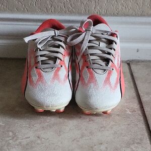 Puma Kids Coral and White Ultra Play Shoes Soccer